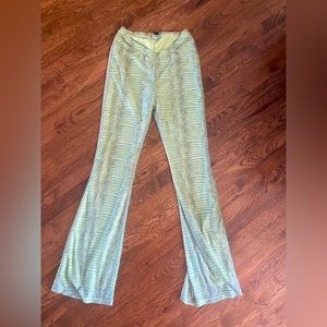 Motels rocks green snake print flare pants